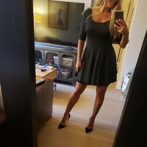 3/4 sleeve printed dress